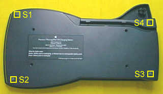 How to disassemble an Apple Newton Messagepad 1x0 charging station, image 2 of 12. Copyright (c) 2002 Frank Gruendel